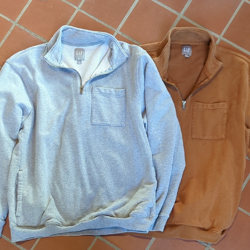 GAP Half-Zip Sweatshirts - Blue and Brown